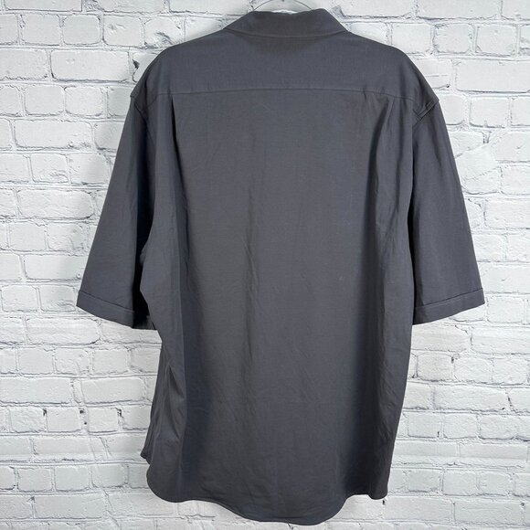 DSTRCT & ROW Men's Short Sleeve Jersey Stretch Dress Shirt, Size XXL, Gunmetal - Picture 6 of 11